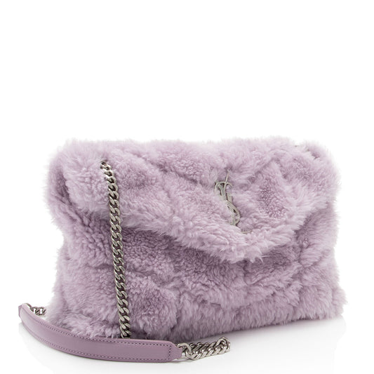 Saint Laurent Shearling Puffer LouLou Small Shoulder Bag cAezS0
