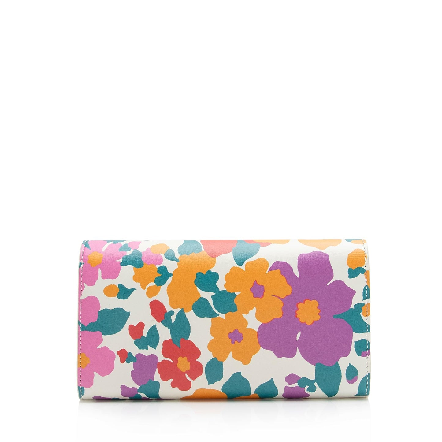 Saint Laurent Smooth Calfskin Floral Mini Chain Wallet 23781
