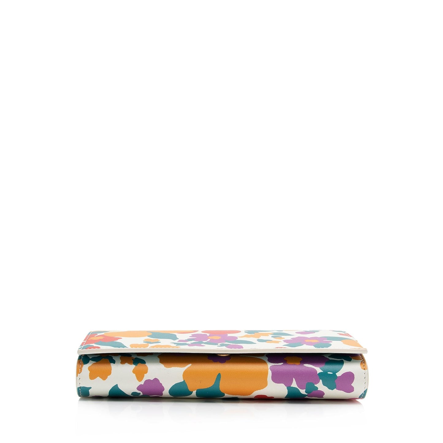 Saint Laurent Smooth Calfskin Floral Mini Chain Wallet 23781