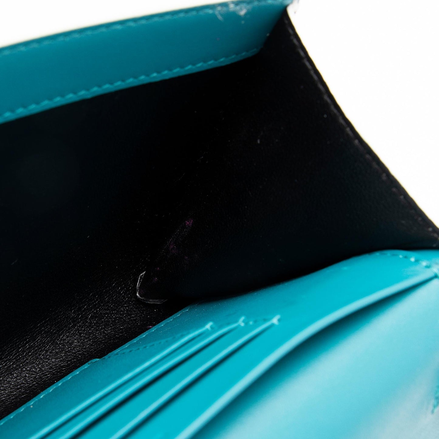 Saint Laurent Smooth Calfskin Floral Mini Chain Wallet 23781