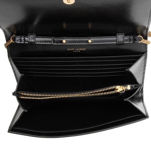 Saint Laurent Smooth Calfskin Monogram Cassandre Chain Wallet n5xD0M
