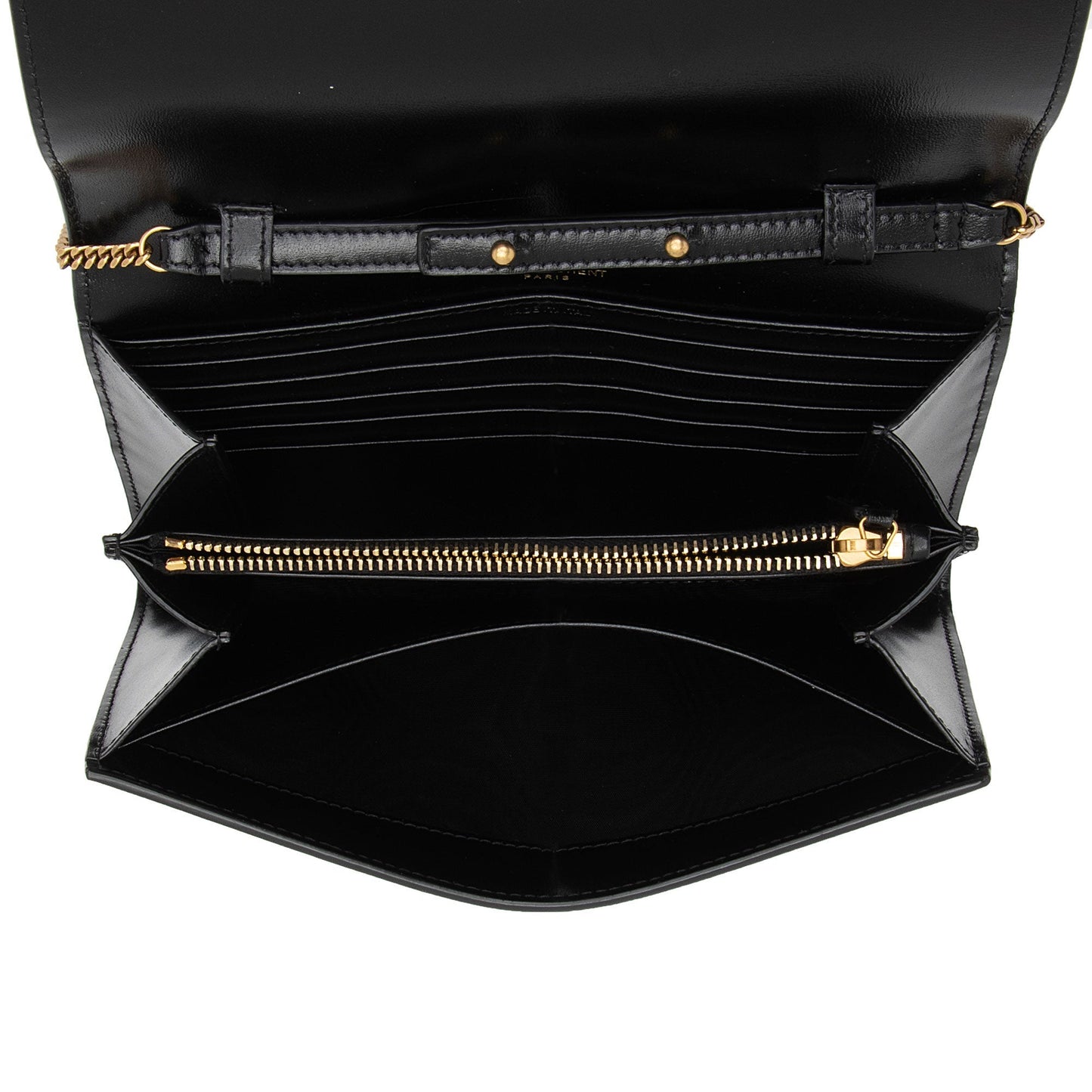 Saint Laurent Smooth Calfskin Monogram Cassandre Chain Wallet O6MCNA