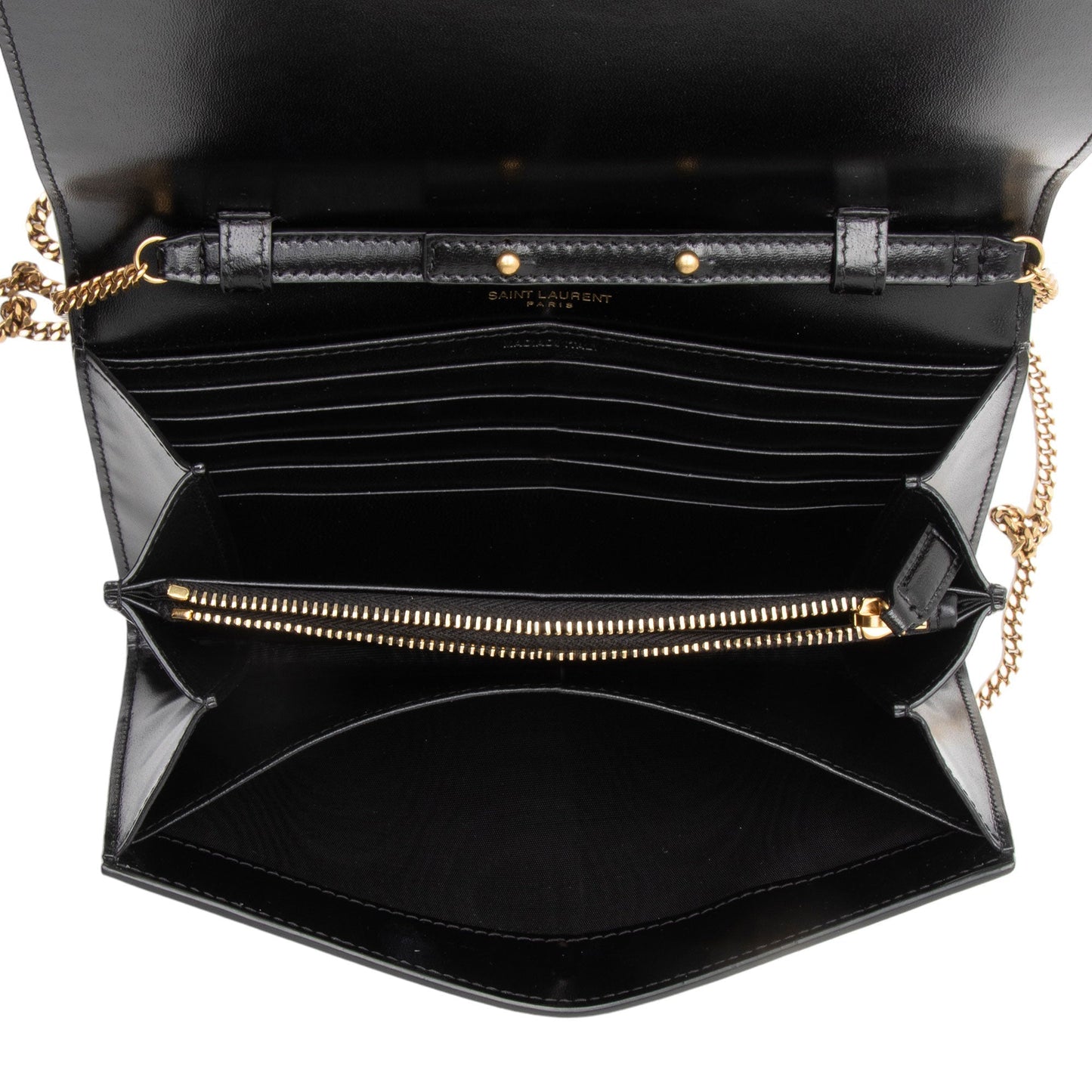 Saint Laurent Smooth Calfskin Monogram Cassandre Chain Wallet v1q6uC