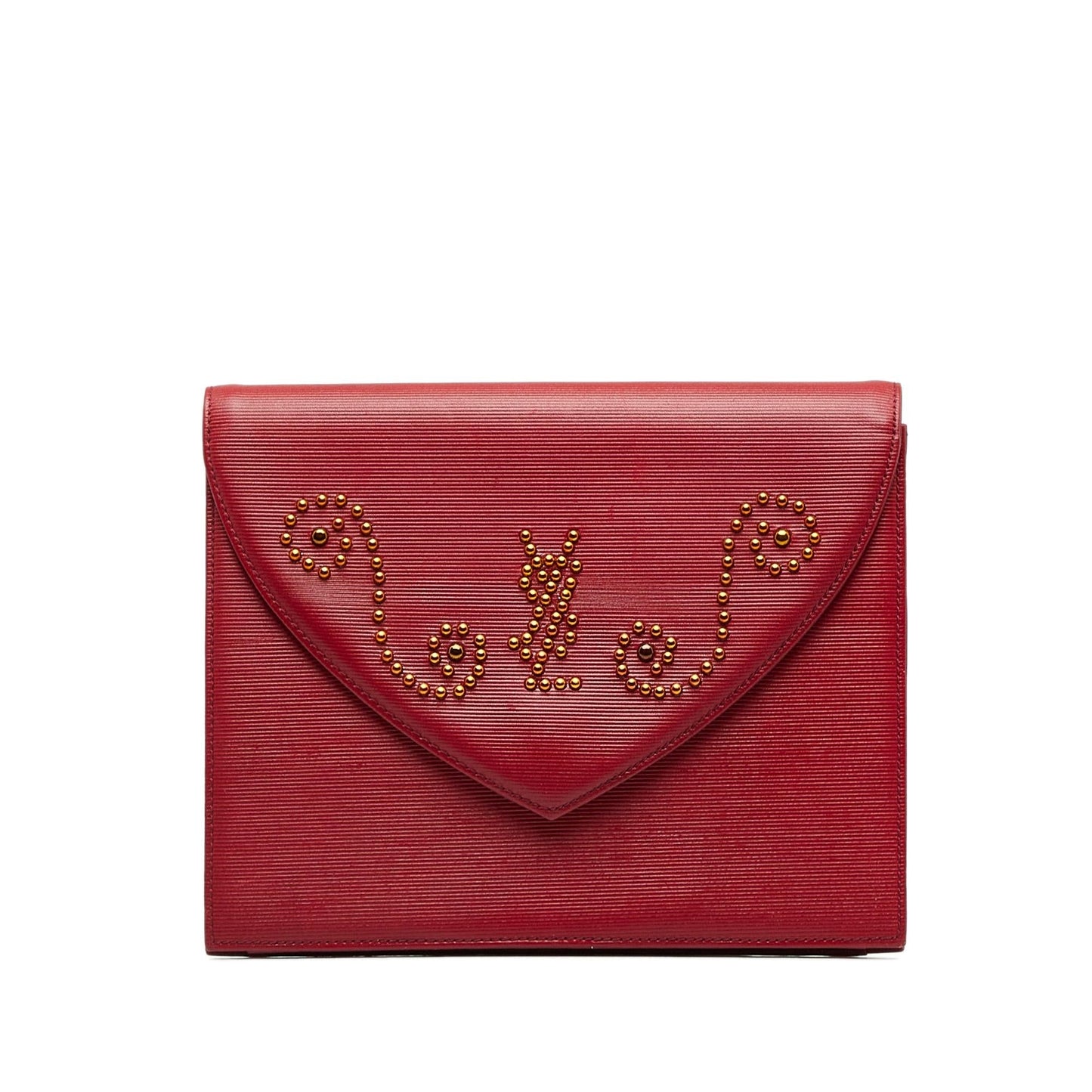 Saint Laurent Studded Leather Clutch Bag (SHG-ptOwqf