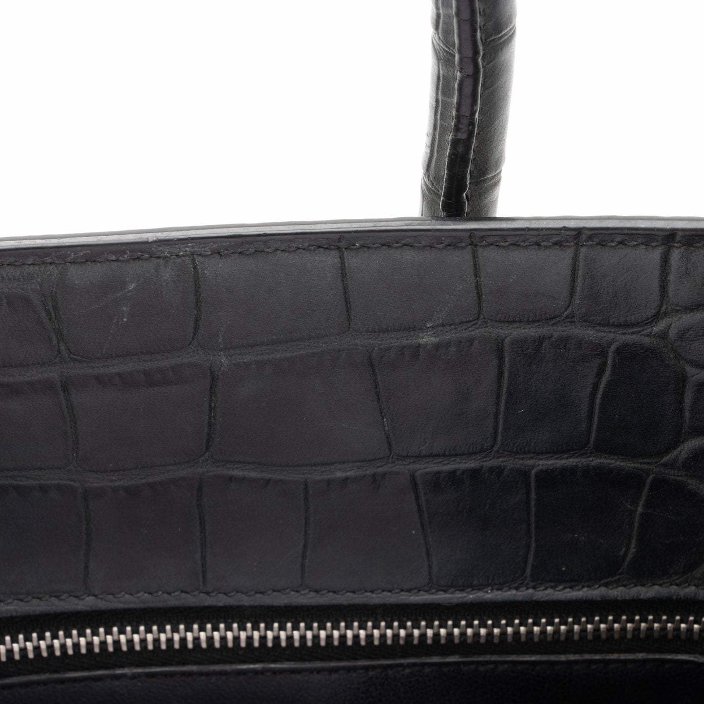 Saint Laurent Suede Croc Embossed Sac De Jour Small Tote KNTdV6