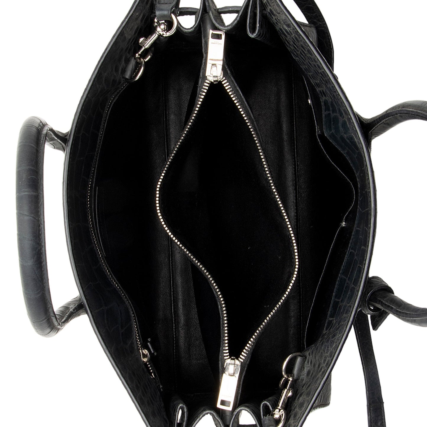 Saint Laurent Suede Croc Embossed Sac De Jour Small Tote KNTdV6