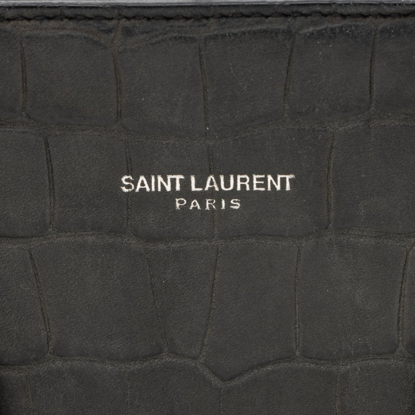 Saint Laurent Suede Croc Embossed Sac De Jour Small Tote KNTdV6