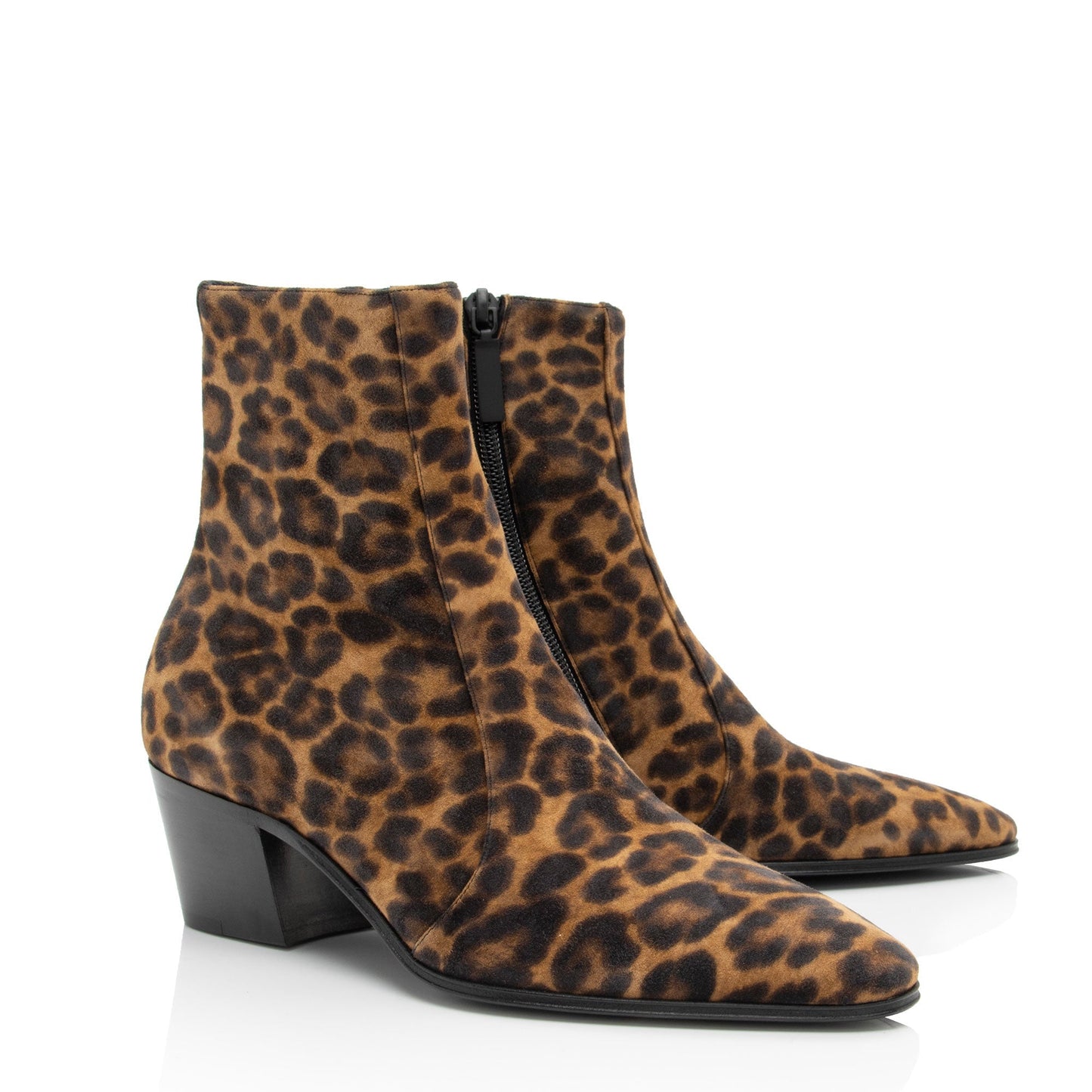 Saint Laurent Suede Leopard Print Vassili Boots - Size 6 / 36 aqeffq
