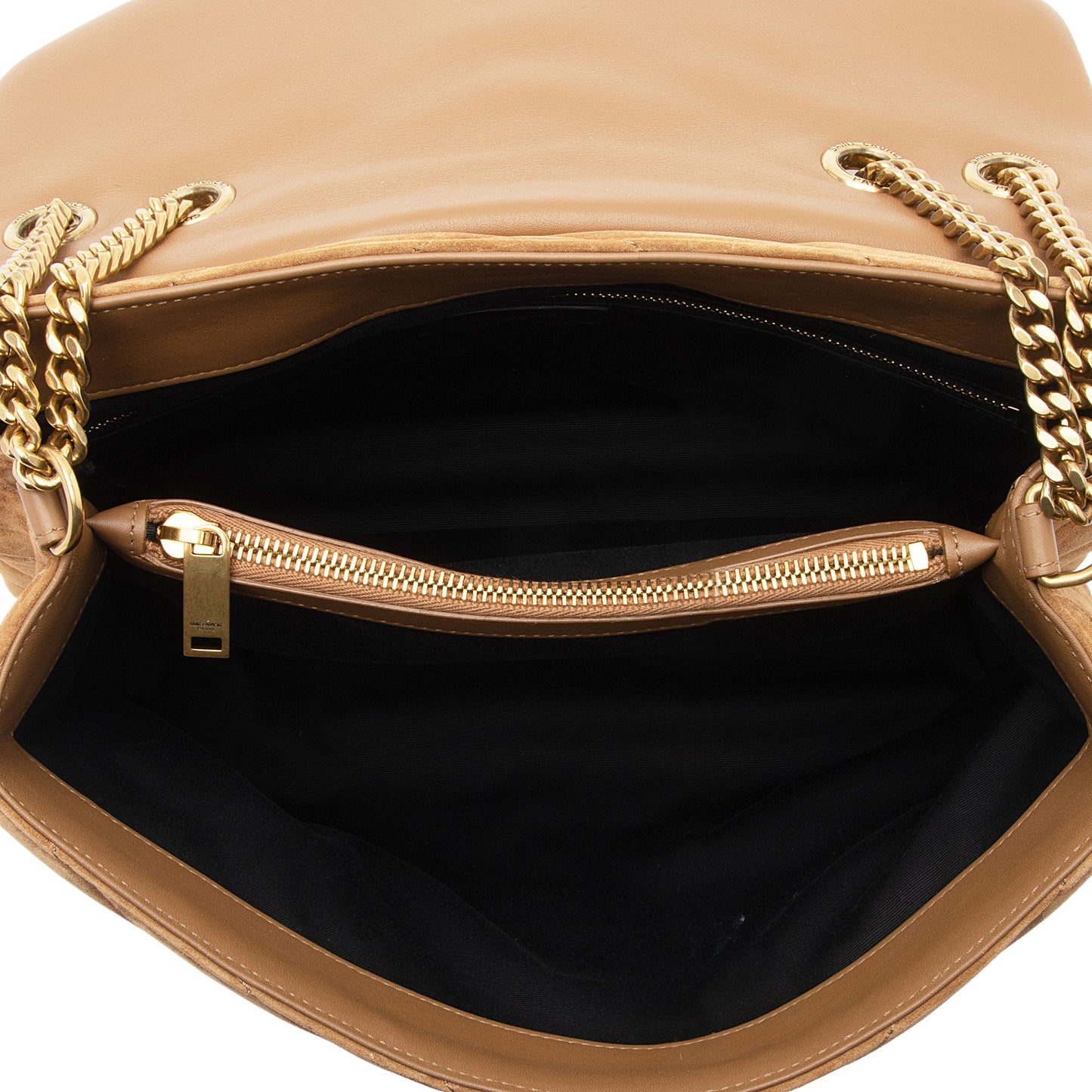 Saint Laurent Suede Monogram LouLou Chain Medium Shoulder Bag Fe7rx7
