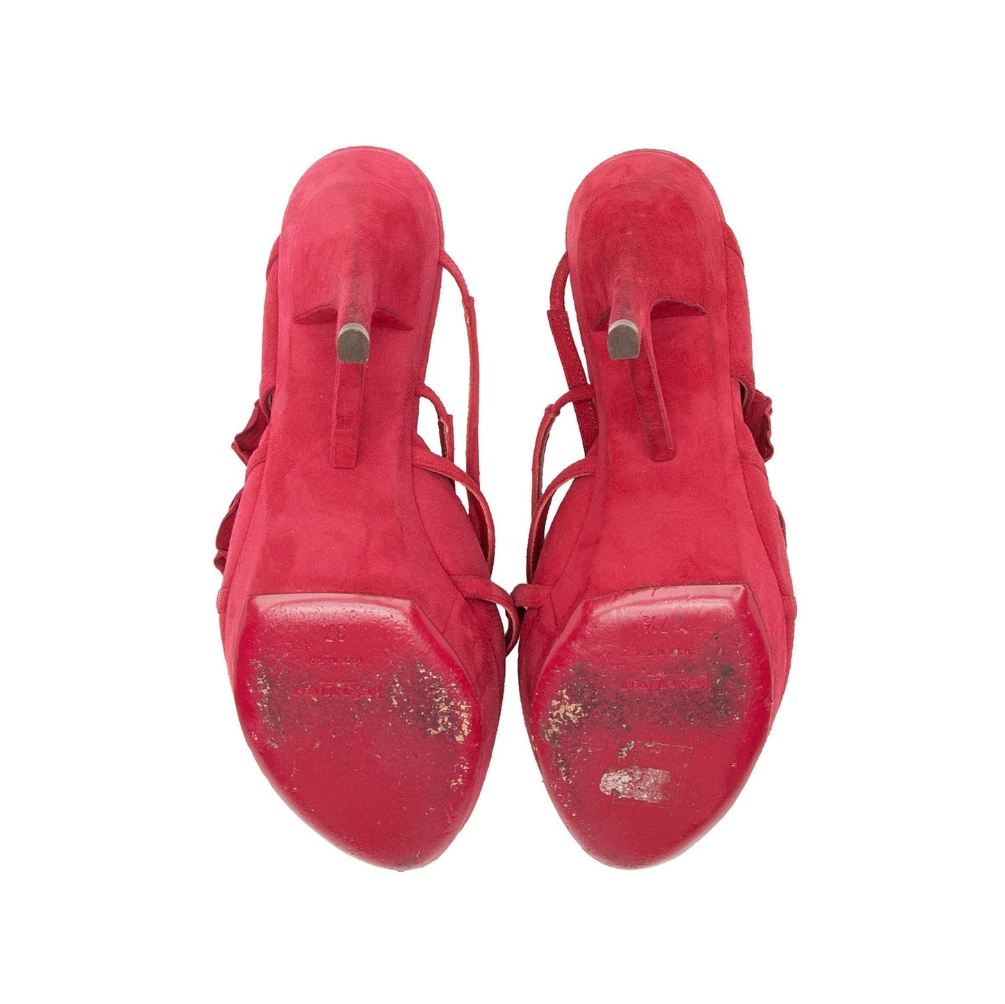 Saint Laurent Suede Rose Petal Platform Sandals - Size 7 / 37 23812