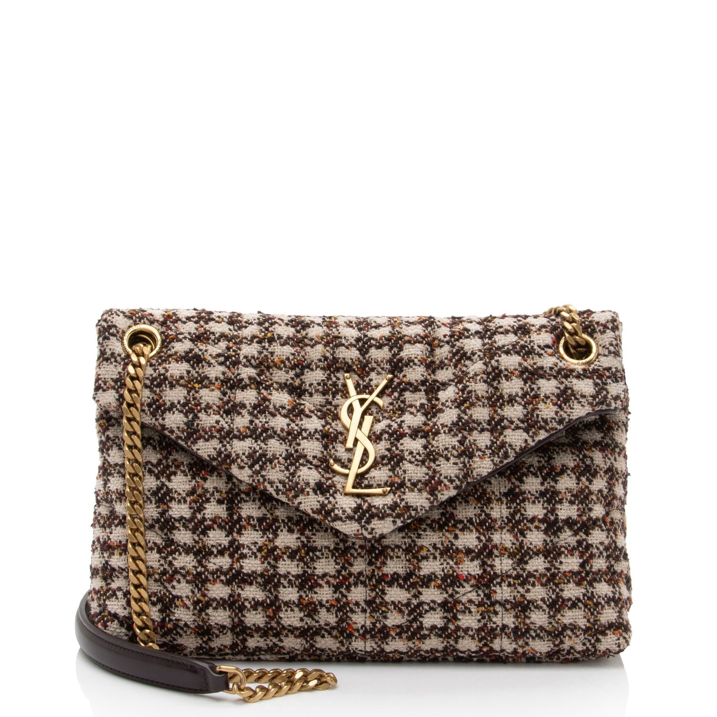 Saint Laurent Tweed Monogram LouLou Chain Medium Shoulder Bag 2WQOI0