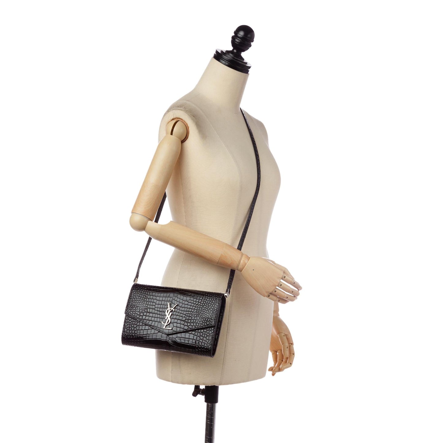 Saint Laurent Uptown Embossed Leather Crossbody Bag (SHG-33189