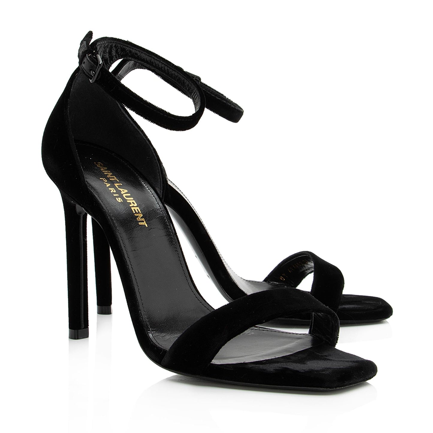 Saint Laurent Velvet Amber Sandals - Size 7 / 37 23277