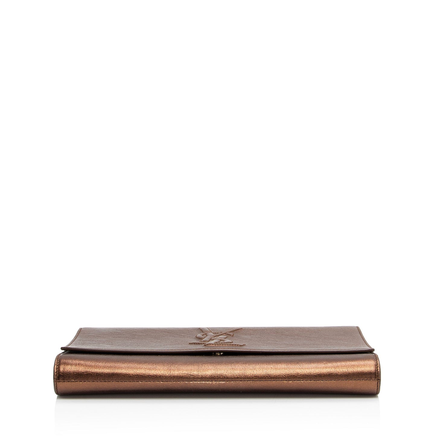 Saint Laurent Vintage Metallic Calfskin Monogram Belle de Jour Clutch VMKI8c