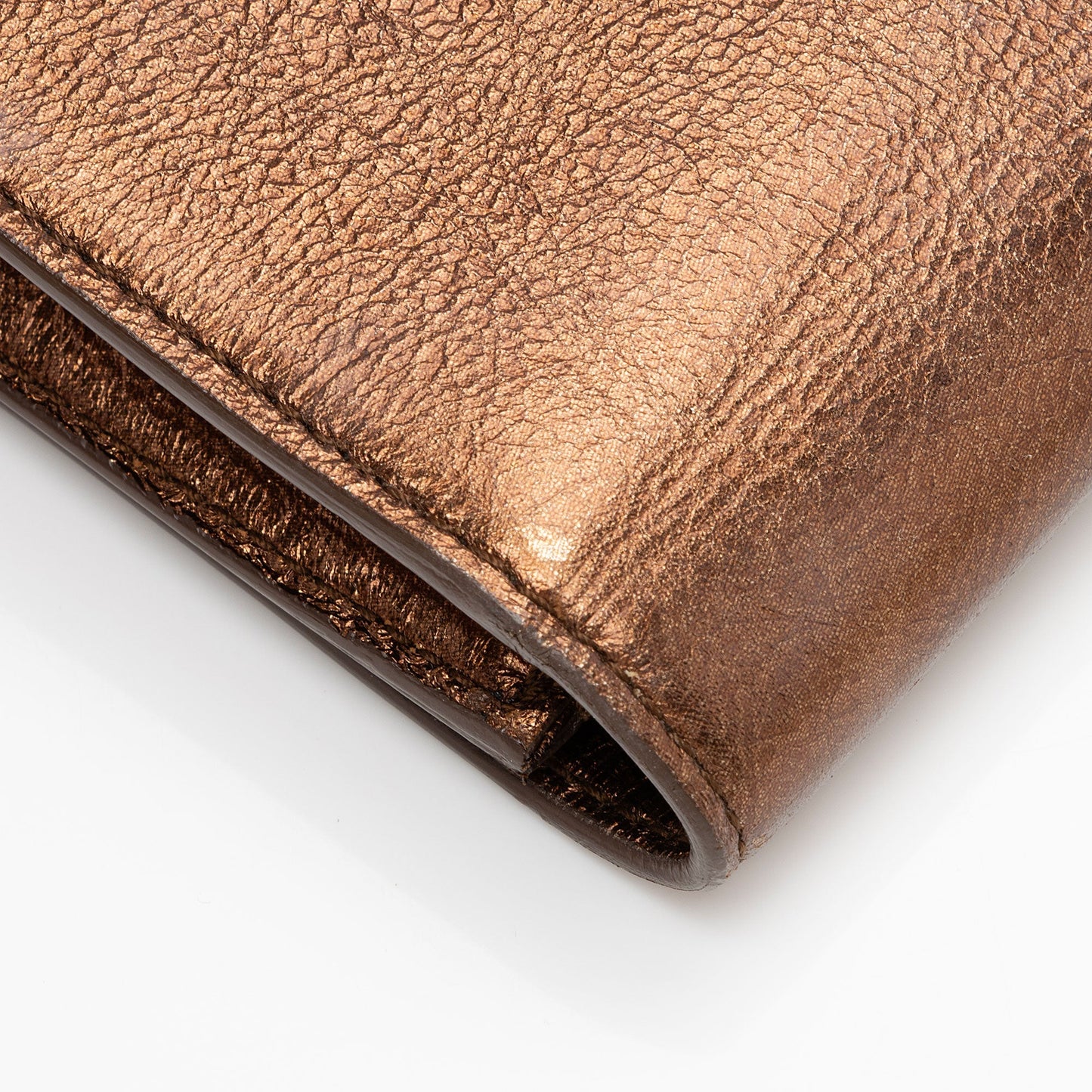Saint Laurent Vintage Metallic Calfskin Monogram Belle de Jour Clutch VMKI8c