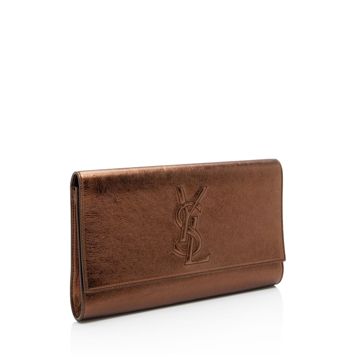 Saint Laurent Vintage Metallic Calfskin Monogram Belle de Jour Clutch VMKI8c