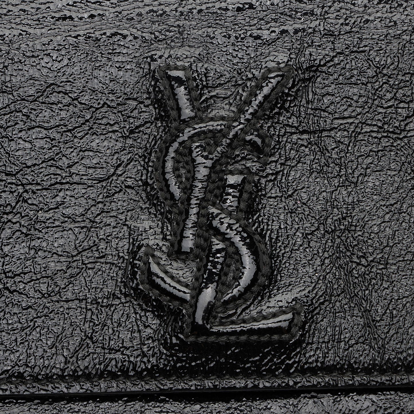 Saint Laurent Vintage Patent Leather Monogram Belle de Jour Clutch 36A795