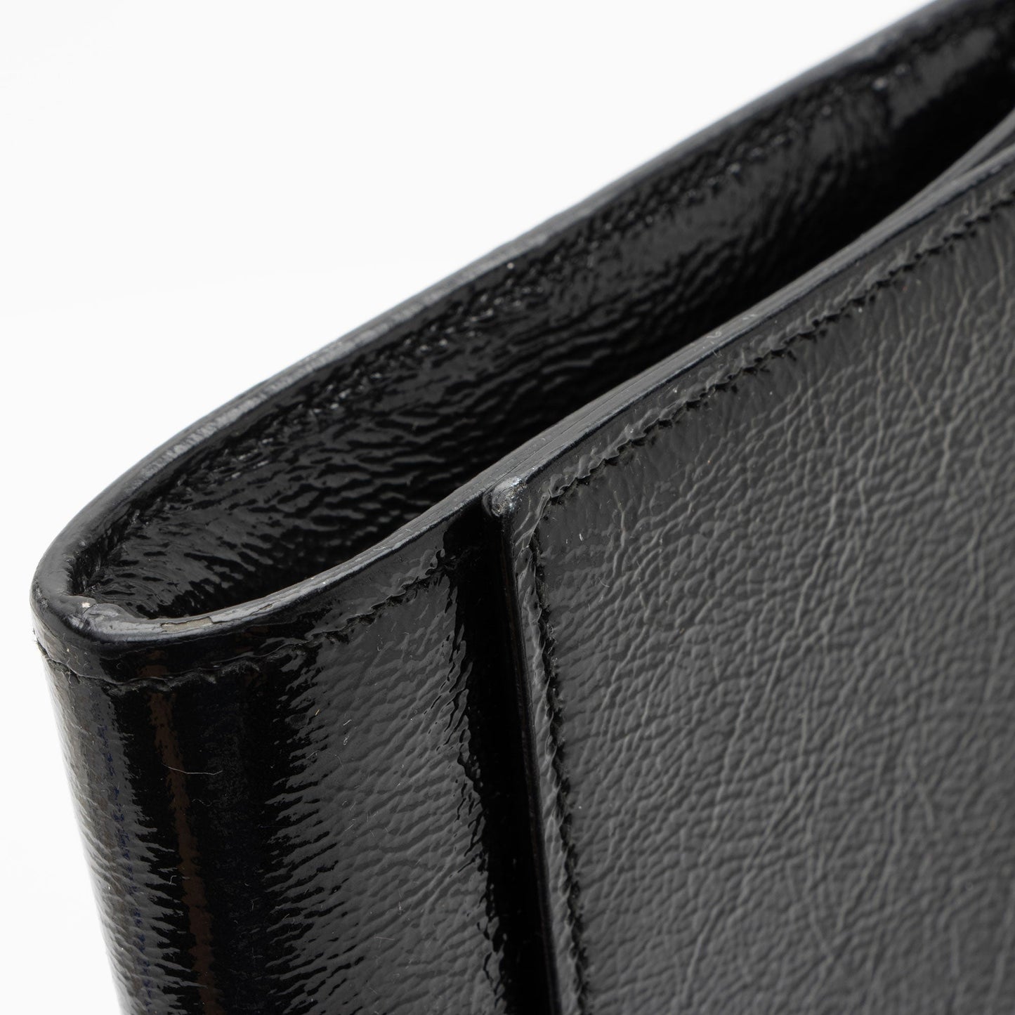 Saint Laurent Vintage Patent Leather Monogram Belle de Jour Clutch 36A795