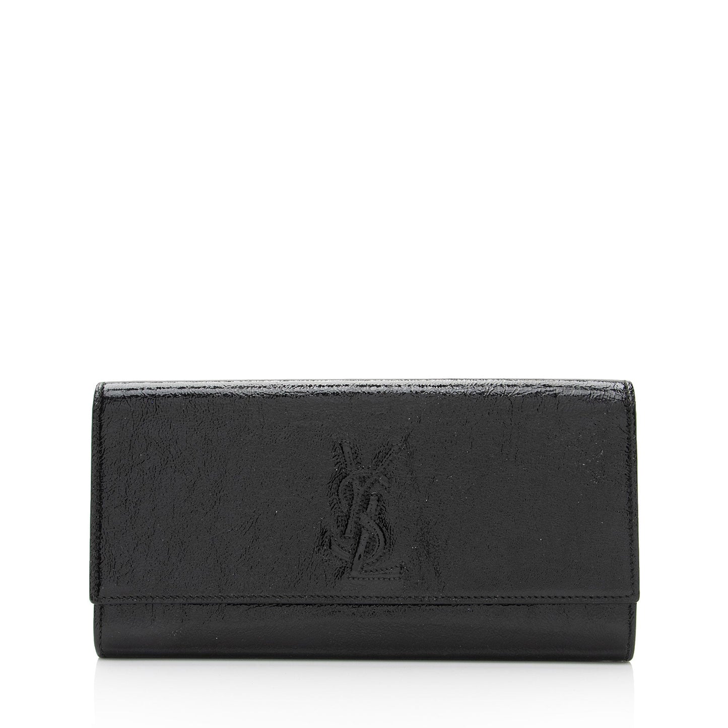 Saint Laurent Vintage Patent Leather Monogram Belle de Jour Clutch 36A795