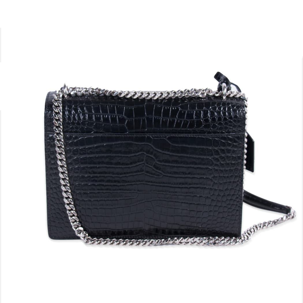 Saint Laurent Sunset Medium Crocodile Embossed Leather