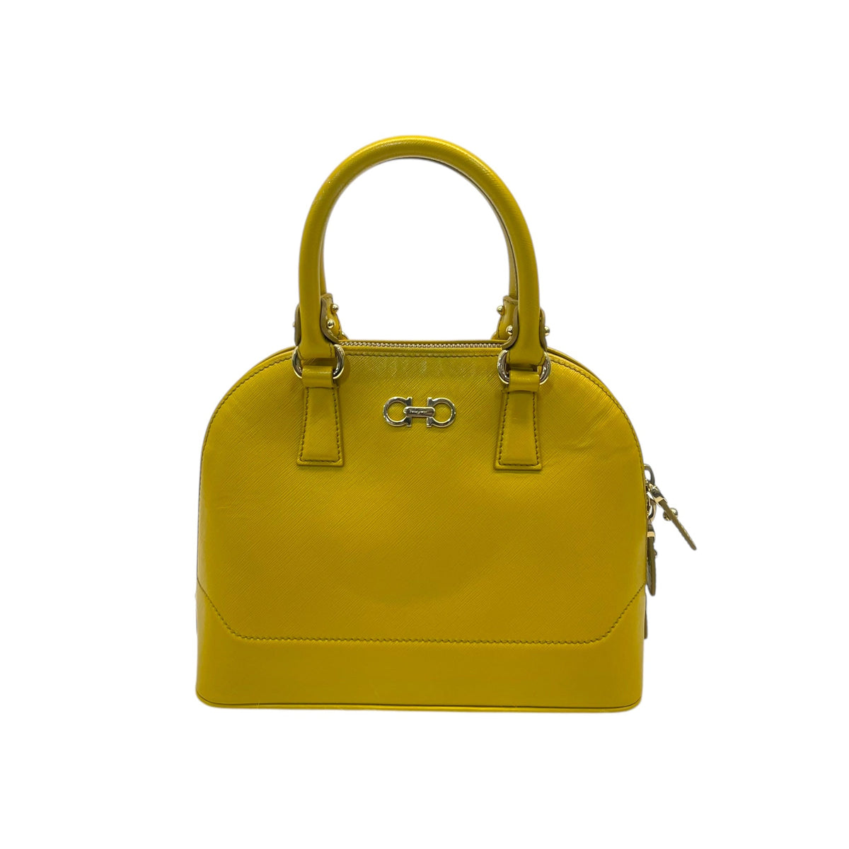 Salvatore Ferragamo Yellow Saffiano Leather Darina