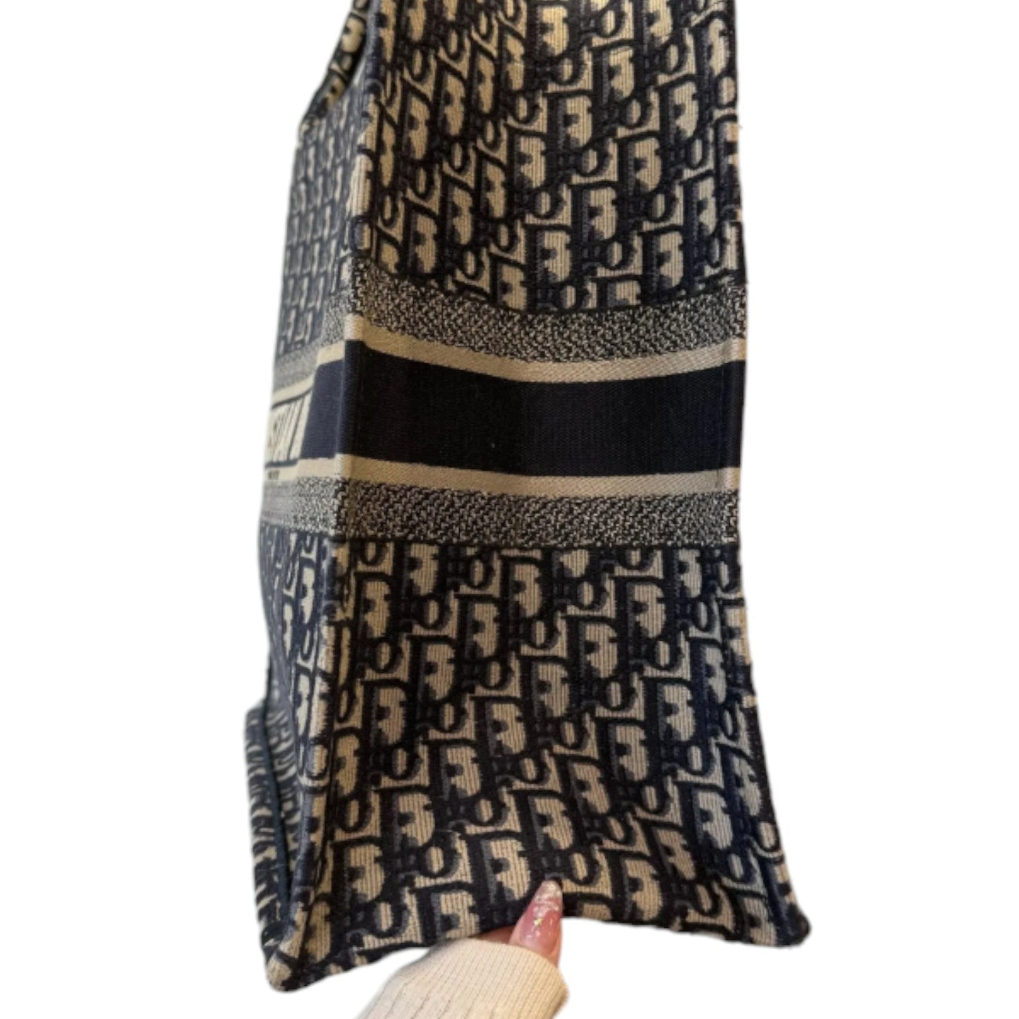 Book Tote Large Oblique Canvas Navy Multicolor