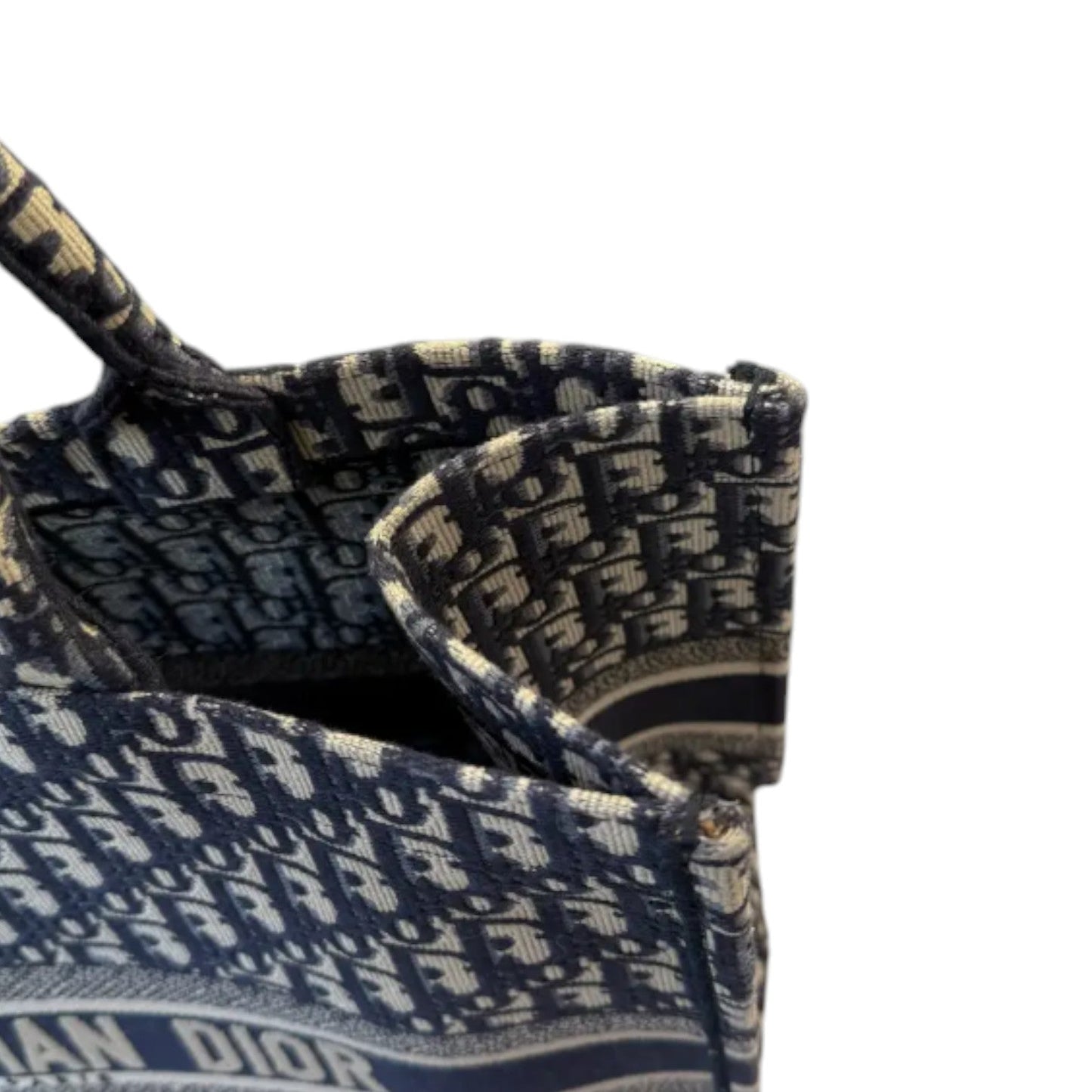 Book Tote Large Oblique Canvas Navy Multicolor
