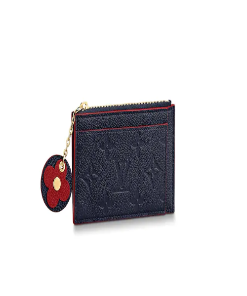 Louis Vuitton Zipped Card Holder Monogram Navy Red