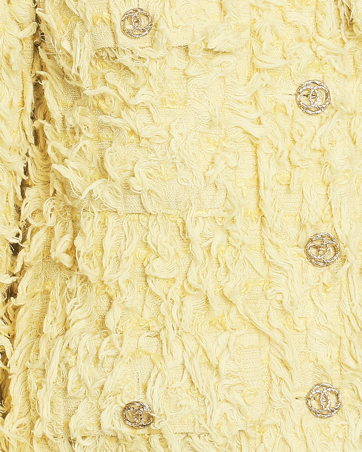 Chanel Cruise 2021 Yellow Textured Jacket with Neck Tie Detail FR 34 (UK 6)