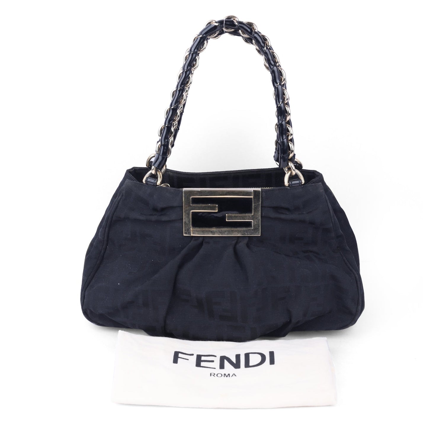 Canvas & Patent Leather Mia Shoulder Bag
