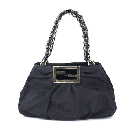 Canvas & Patent Leather Mia Shoulder Bag