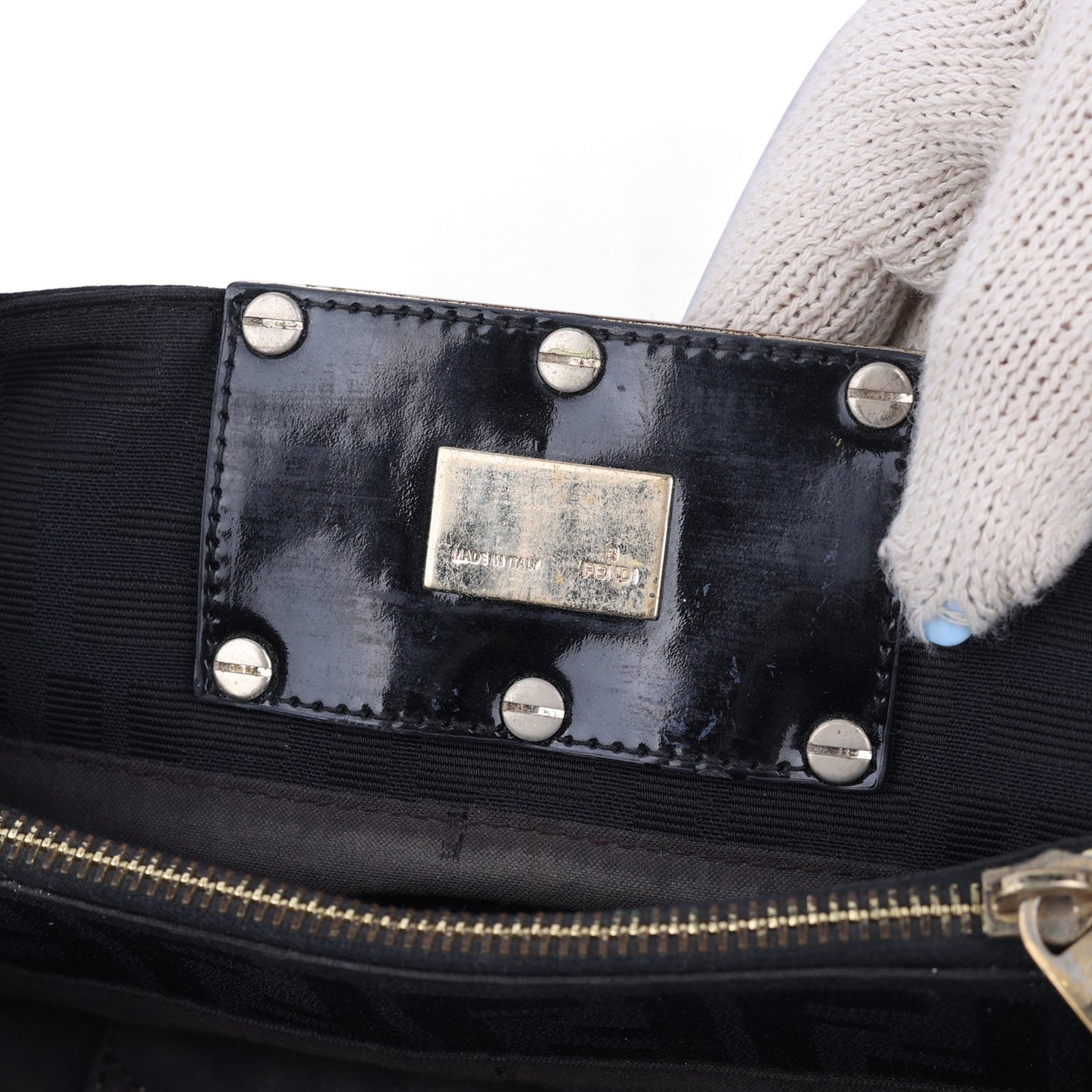 Canvas & Patent Leather Mia Shoulder Bag