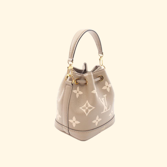 Louis Vuitton Nano Noe Monogram Amplant Tourterelle Claim Handbag