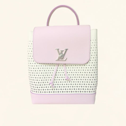 Louis Vuitton | Perforated Pink Calfskin Lockme Backpack | One-Size