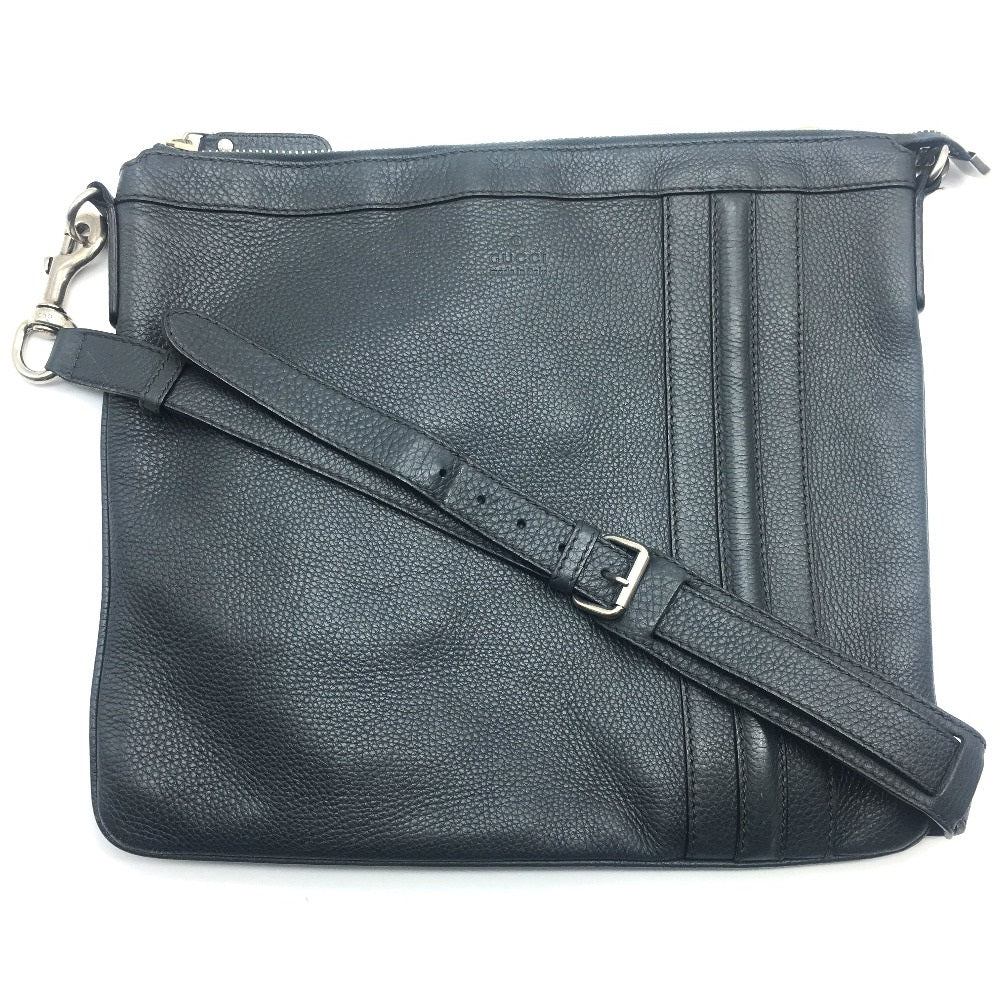 GUCCI Shoulder Bag 233329 leather Dark gray type No Gusset All Leather Leather Business A4 document storage mens Secondhand