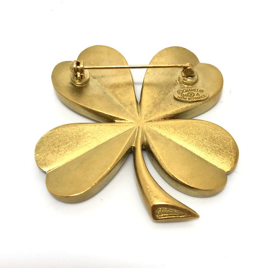 CHANEL Brooch metal gold 94A Clover