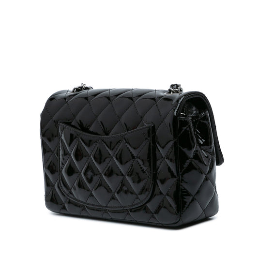 Black Chanel Mini Rectangular Classic Patent Single Flap Crossbody Bag
