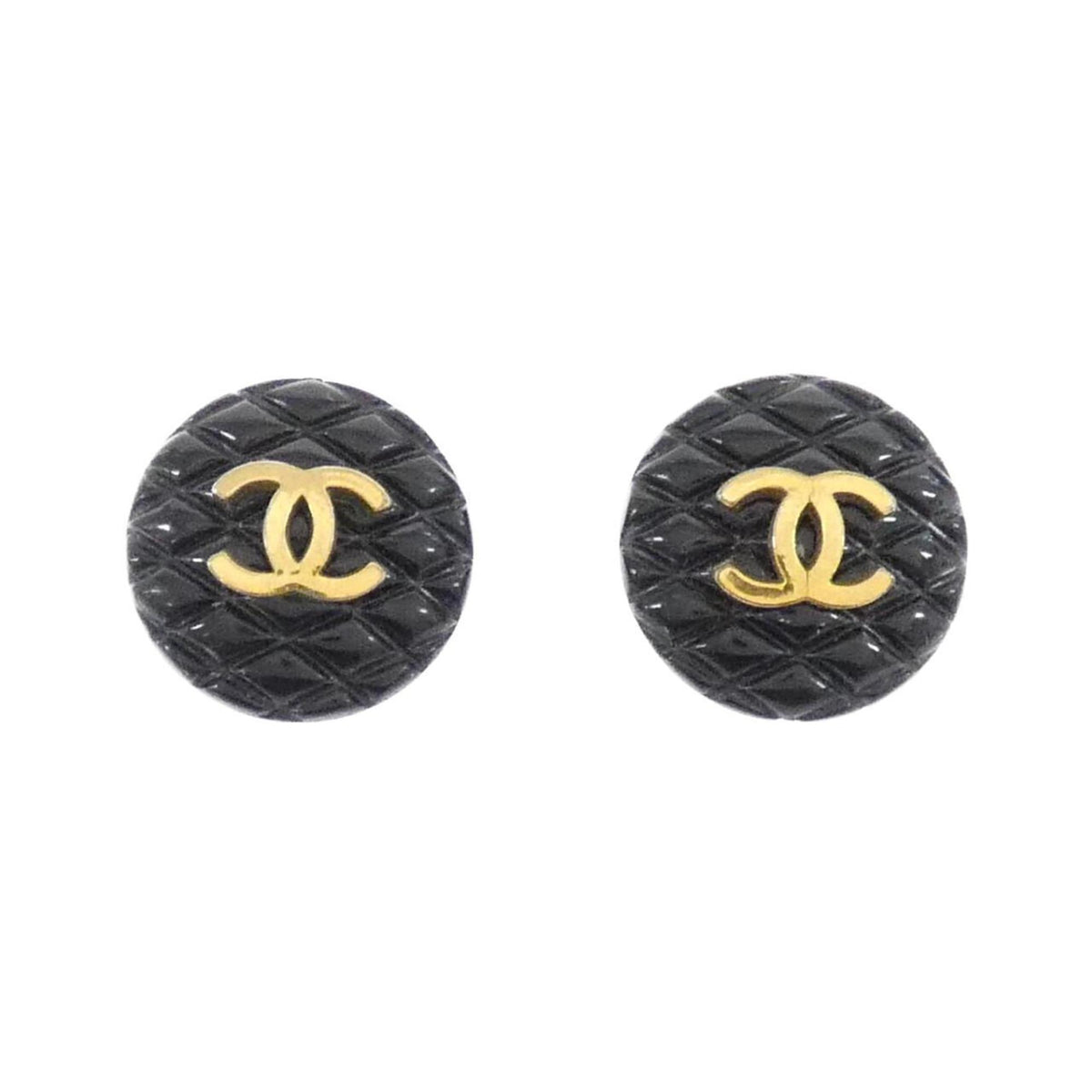 Quilted Chanel Logo Earrings