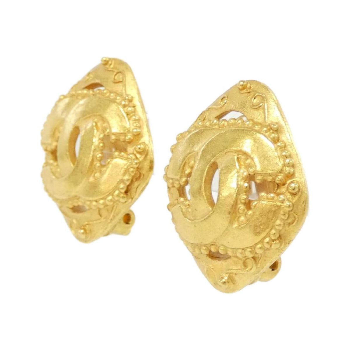 Chanel Gold CC Logo Earrings