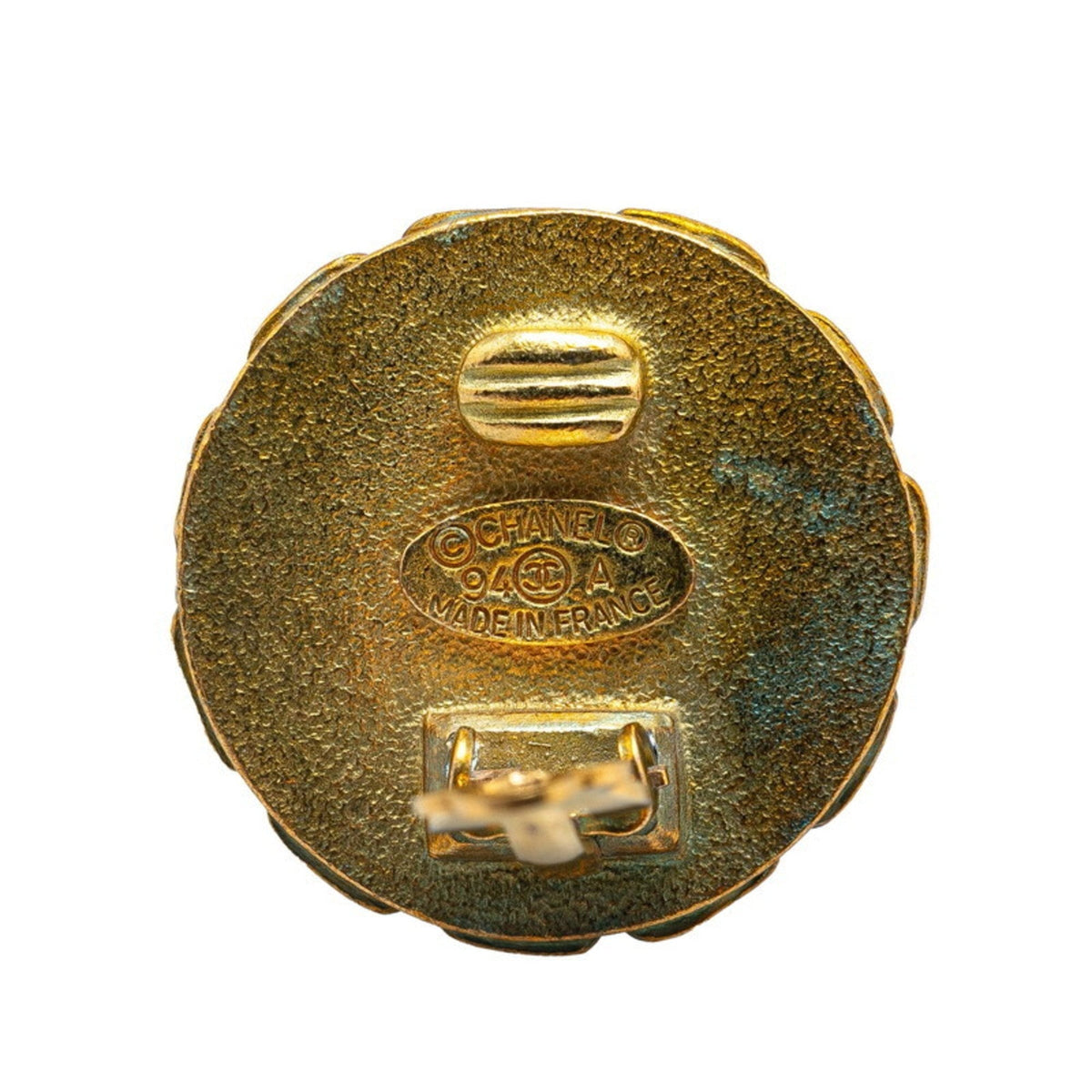 Chanel Round Enamel Earrings