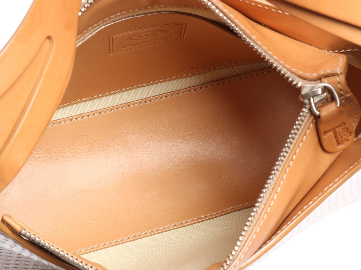 Tod's Small Tan Sequined Shoulder Bag