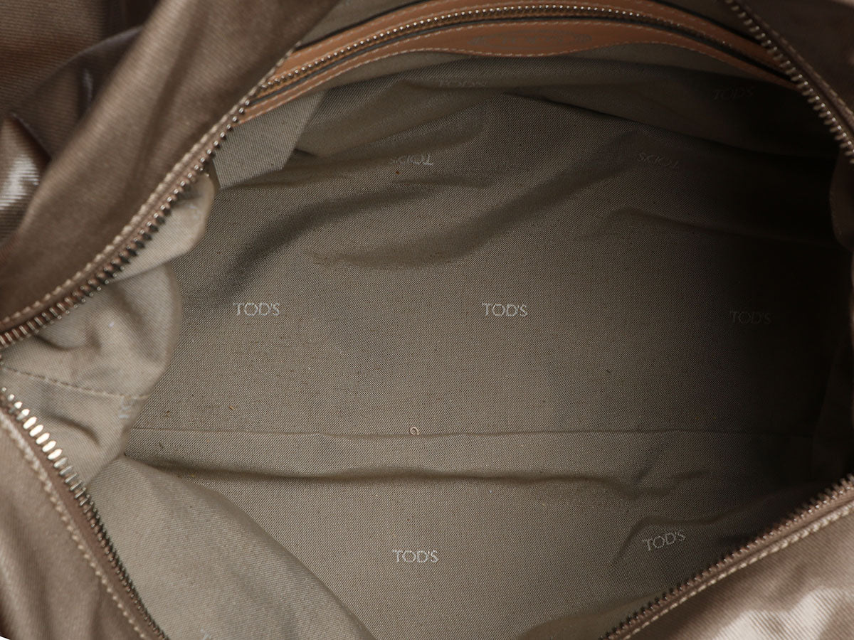 Tod’s Gray Coated Canvas G-Line Sacca Satchel