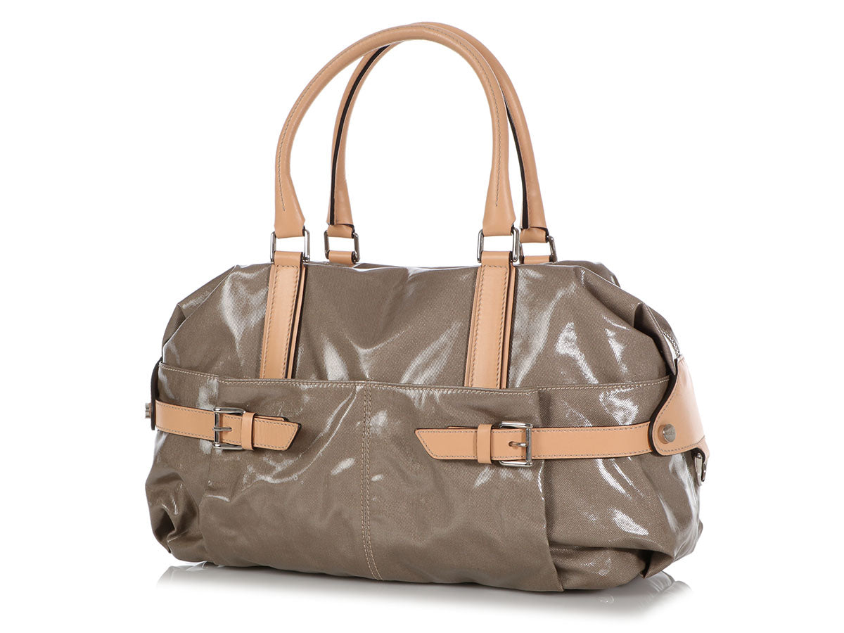 Tod’s Gray Coated Canvas G-Line Sacca Satchel