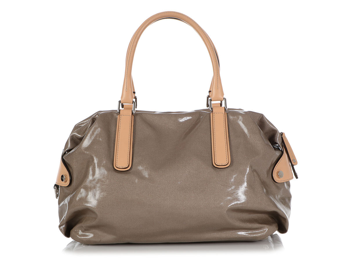 Tod’s Gray Coated Canvas G-Line Sacca Satchel