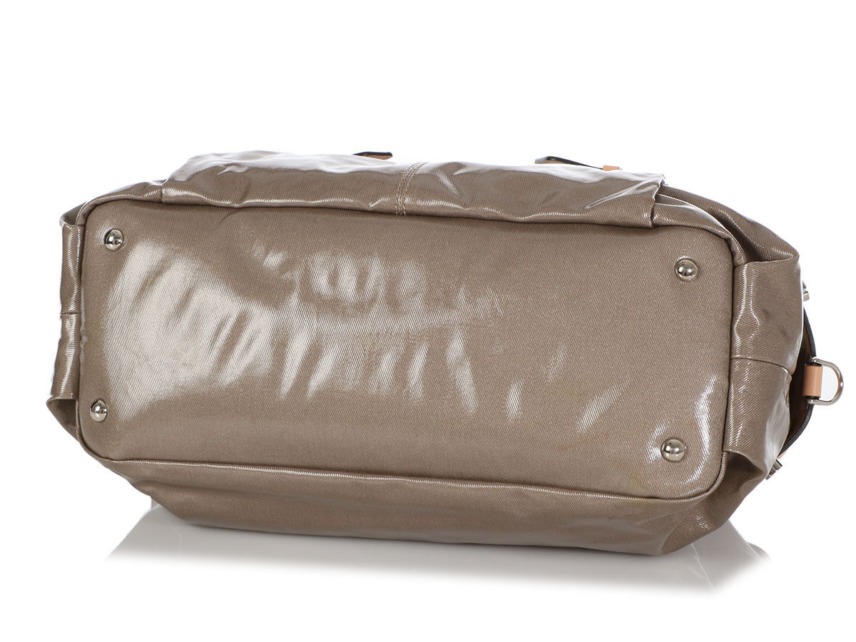 Tod’s Gray Coated Canvas G-Line Sacca Satchel