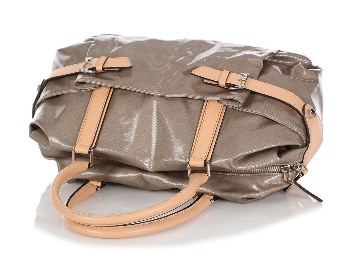 Tod’s Gray Coated Canvas G-Line Sacca Satchel