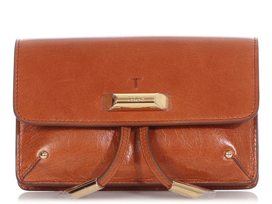 Tod's Mini Tan Antiqued Leather Crossbody/Belt Bag