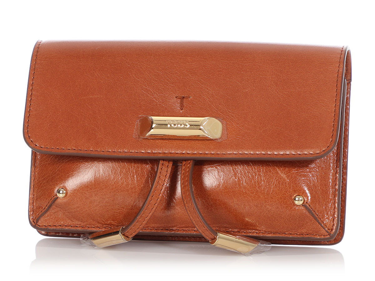 Tod's Mini Tan Antiqued Leather Crossbody/Belt Bag