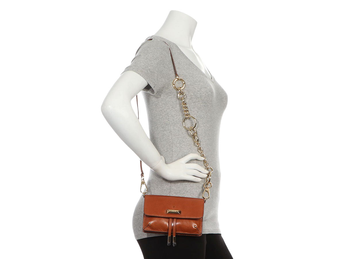 Tod's Mini Tan Antiqued Leather Crossbody/Belt Bag