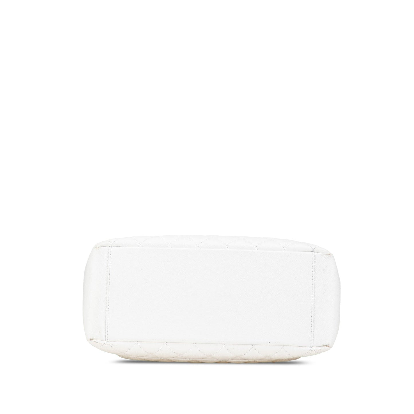 White Chanel Caviar Grand Shopping Tote